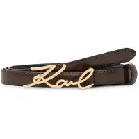 Karl Lagerfeld K/signature Small Buckle Belt Dark Chocolate Talla: 65 | Cinturones Outlet | Mujer | Marrón