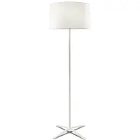 LEDS-C4 Lámpara de pie Flur, con pantalla de tela blanca