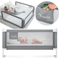 Nukido NK-227: Barandilla de protección para cama, 200 cm, color gris
