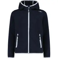 CMP - Girl's Jacket Fix Hood Jacquard Knitted 3H19825 - Forro polar size 128, azul