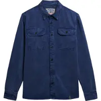 Superdry para hombre. M4011068A Sobrecamisa Merchant Military marino (M), Casual, Manga larga, Lyocell, outlet 2026.