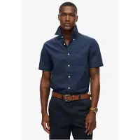 Superdry para hombre. M4011093A Camisa City Lino marino (XXL), Casual, Algodón, Manga corta, outlet 2026.