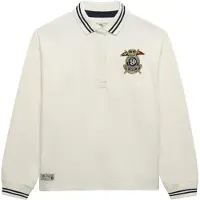 Superdry para mujer. W6012211A Polo Crest Rugby blanco (S), Casual, Algodón, Manga larga, outlet 2026.