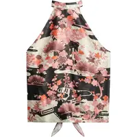 Superdry para mujer. W6012024A Top halter jacquard Goshodoki rosa (M), Casual, Fiesta, Viscosa, Sin mangas / Tirantes, outlet 2026.