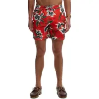 Superdry para hombre. M3010264A Bañador Hawaiian Print 16 rojo (XXL), Beachwear, Poliéster Reciclado, outlet 2026.