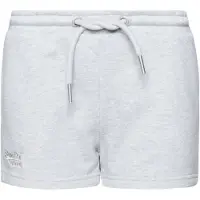 Superdry para mujer. W7110388A Pantalones cortos de punto con el logotipo Vintage bordado gris (L), Casual, Algodón, Sostenible, ou