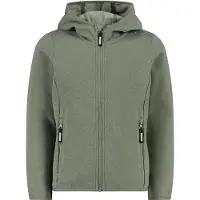 CMP - Girl's Jacket Fix Hood Jacquard Knitted - Forro polar size 140, oliva