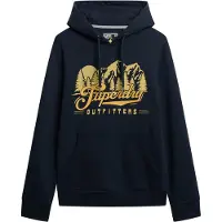 Superdry para hombre. M2014357A Sudadera con capucha Outfitters azul marino (S), Casual, Algodón, Manga larga, outlet 2026.