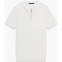 French Connection Polo Zip S/s Lux Ecru Talla: L | Polos Outlet | Hombre | Marrón