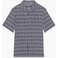 French Connection Horver Viscose Ss Marine/salt Talla: L | Camisas Casuales Outlet | Hombre