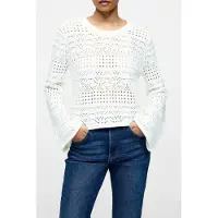 French Connection Crochet Bobble Knit Summer White Talla: L | Manga Larga Outlet | Mujer | Blanco