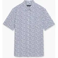 French Connection Linen Leaf Ss White/marine Talla: XL | Camisas Casuales Outlet | Hombre | Blanco