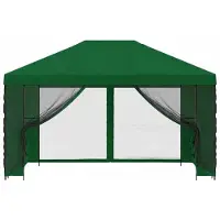 StarTech.com Pabellón de jardín - Tienda de campaña para fiestas de 4x3 metros - Estructura de plástico - Paredes laterales de malla - Impermeable con doble ventilación - Color verde militar