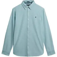 Superdry para hombre. M4011037A Camisa Classic Oxford azul (L), Casual, Algodón, Manga larga, outlet 2026.
