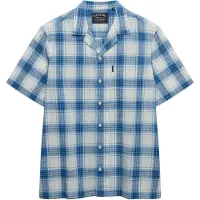 Superdry para hombre. M4011139A Camisa Cabana Check azul (XL), Casual, Algodón, Manga corta, outlet 2026.