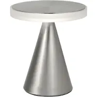 FABAS LUCE Lámpara de mesa LED neutra, 12 W, 1260 lúmenes, 3000 K, carcasa de metal y metacrilato, acabado en níquel satinado, grado de protección IP20. Iluminación interior elegante