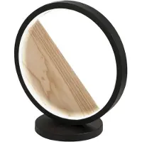 FABAS LUCE Lámpara de mesa LED Pierre, 29 W, 3160 lúmenes, luz blanca cálida de 3000 K, estructura de metal y madera, diseño moderno, color: , clase de protección 2