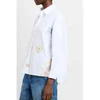 French Connection Rhodes Emb Poplin Shirt White Multi Talla: 12 | Blusas Outlet | Mujer | Blanco