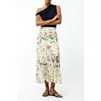 French Connection Monica Hallie Maxi Skirt Summer Wht Mlt Talla: 6 | Faldas Maxi Outlet | Mujer