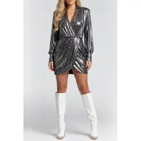 Ba&sh Robe Miss Silver Talla: L | Mini Vestidos Outlet | Mujer | Gris