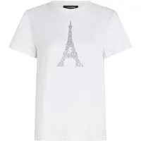 Karl Lagerfeld Rhnstn Paris T-shirt White Talla: XL | Camisetas de Seda Outlet | Mujer | Blanco