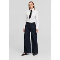 Karl Lagerfeld Mid Rise Wide Leg Denim Pants Dark Blue Talla: W25 | Vaqueros Outlet | Mujer | Azul