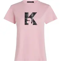 Karl Lagerfeld K Boucle T-shirt Pink Nectar Talla: M | Camisetas de Seda Outlet | Mujer | Rosa