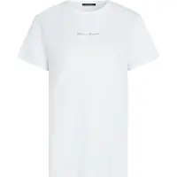 Karl Lagerfeld Silver Signature T-shirt White Talla: XL | Camisetas de Seda Outlet | Mujer | Blanco