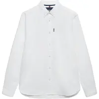Superdry para hombre. M4011210A Camisa Essentials Oxford blanco (XL), Casual, Algodón, Manga larga, outlet 2026.