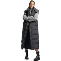 Superdry para mujer. W5011444A Chaleco largo con capucha Ripstop negro (XS), Casual, Poliéster, outlet 2026.