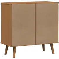 vidaXL Cómoda MOLDE, color caramelo, 80 x 40 x 80 cm, fabricada en madera de haya maciza