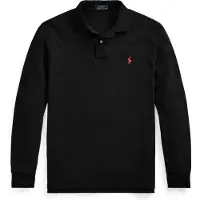 Ralph Lauren para hombre. 710680790045 Polo de piqué Custom Slim Fit negro (XS), Casual, Algodón, Manga larga, outlet