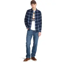 Timberland Midweight Flannel Check Shirt Peacoat Yd Talla: L | Camisas Casuales Outlet | Hombre