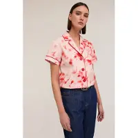 Motivi Short Shirt With Chinè Pattern Red Talla: 32 | Camisas Outlet | Mujer | Rojo