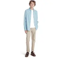 Timberland Micro Gingham Poplin Shirt Storm Blue Yd Talla: XL | Camisas Casuales Outlet | Hombre | Azul