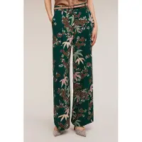 Motivi Decò Patterned Palazzo Trousers With Pleats Green Talla: 34 | Pantalones Formales Outlet | Mujer | Verde
