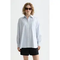 Scotch & Soda Girlfriend Oxford Stripes Shirt White And Blue Stripe Talla: 34 | Camisas Outlet | Mujer | Blanco