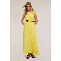 Motivi Pleated Long Dress Yellow Talla: 38 | Vestidos Maxi Outlet | Mujer | Amarillo