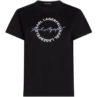Karl Lagerfeld Circle Logo T-shirt Black Talla: S | Camisetas de Seda Outlet | Mujer | Negro