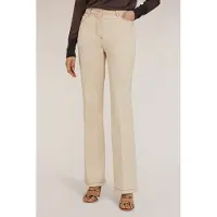 Motivi Drill Flared Trousers With Contrast Stitching Beige Talla: 34 | Pantalones Formales Outlet | Mujer | Marrón