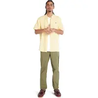 Timberland Cotton/linen Short Sleeve Shirt Popcorn Talla: M | Camisas Casuales Outlet | Hombre | Blanco