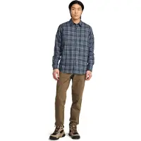Timberland Herringbone Flannel Plaid Shirt Drk Sapphire Yd Talla: S | Camisas Casuales Outlet | Hombre | Azul