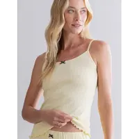 Hey Honey Top 'Pointelle Top Pastel Yellow' amarillo pastel