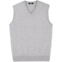 GOBI Cashmere Chaleco 'Men's Essential V-Neck Cashmere Vest' gris humo