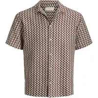 Jack & Jones Camisa 'JORMONTAUK' rojo vino / blanco