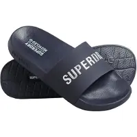 Superdry para mujer. WF310185A Chanclas de piscina con logotipo Code marino (36/37), Plano, Ninguno, Casual, Beachwear, outlet 2026