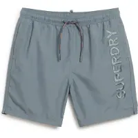 Superdry para hombre. M3010227A Bañador bordado Premium gris (S), Beachwear, Sostenible, Poliéster reciclado, outlet 2026.