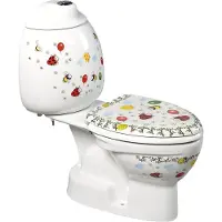 Hak Creavit KID: Inodoro y bidé combinados para niños, con conexión vertical y diseño en color