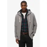 Superdry para hombre. M2014170A Sudadera con capucha clásica esencial con cremallera gris (S), Casual, Algodón, outlet 2026.