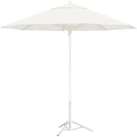 vidaXL Soporte para parasol, blanco, de acero, para tubos de 25-32 mm